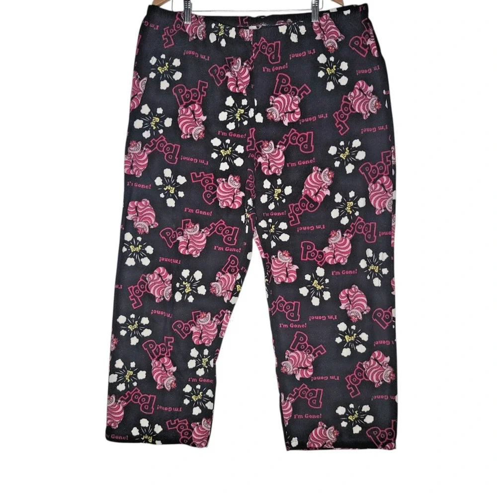 Disney Sleep Women's Cheshire Cat Black Pajama Pants Poof! Sz 3X - Picture 1 of 10